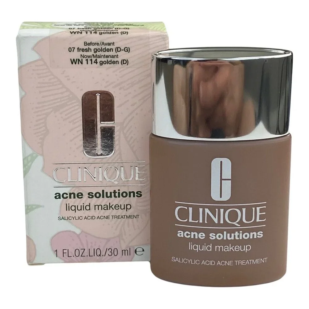 Clinique Acne Solutions‎ Liquid Foundation 114 Golden Treatment Makeup 1oz New